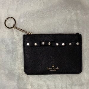 Kate Spade Black Card Holder with Crystal Accents